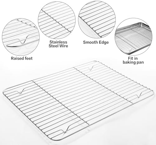 M MCIRCO Baking Sheet with Cooling Rack, Baking Mat Set, Set of 6