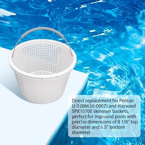 8" Pool Skimmer Basket for Inground Pool, for Pentair & Hayward