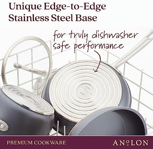 Anolon Accolade Forged Hard Anodized Nonstick Frying Pans/Skillet Set, 8 Inch and 10 Inch - Moonstone Gray
