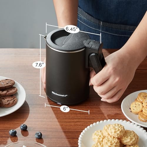 Elite Gourmet Dual-Voltage Travel Kettle, 0.6L Stainless Steel, Black