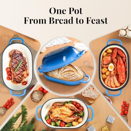 5-Quart Oval Dutch Oven for Bread Baking
