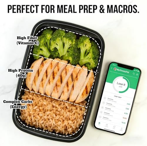 KUMD 50-Pack (100 Pieces) 32 oz Meal Prep Containers Reusable with Lids