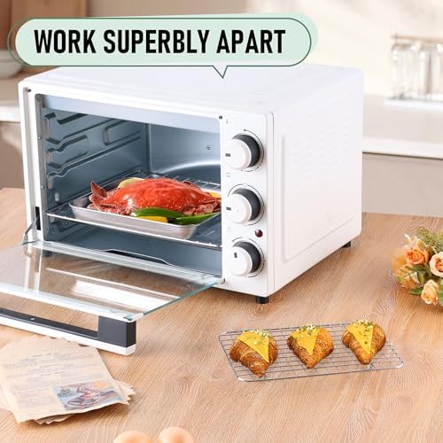 Homikit Toaster Oven Pan with Rack Set (2 Baking Sheet+2 Rack), 9 x 7 Inch