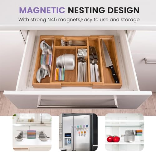 Magnetic Measuring Cups and Spoons Set-Heavy Duty 304 Stainless Steel