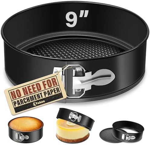 Vakoo 9 Inch Springform Pan, Nonstick, Removable Bottom for Easy Release