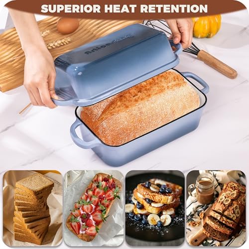 Cast Iron Loaf Pan with Lid, 9x5 Loaf Pans for Homemade Bread
