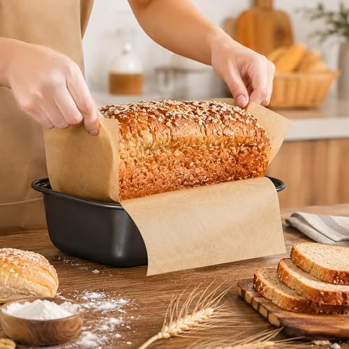 HUAKENER Loaf Pan Liners, 100 Pcs Loaf Pan Liners for Baking Bread 9x5 Inch