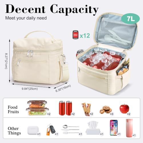 DALINDA Insulated Lunch Box Women Men Leak-Proof Cooler Lunch Bag