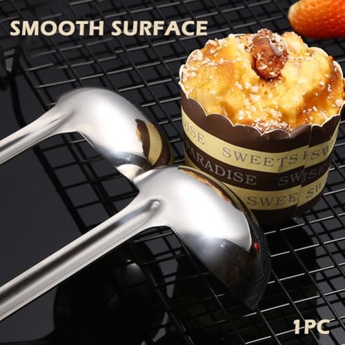 Soup Ladle with Rest Hook, Stainless‑Steel 10.04‑Inch Mirror‑Polished Serving Spoon for Soup Stew Sauce,Dishwasher‑Safe Kitchen Utensil