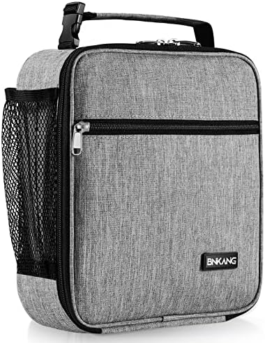 Lunch Box Insulated Lunch Bag - Durable Small Lunch Bag Reusable Adults Tote Bag Lunch Box for Adult Men Women (Light Gray)