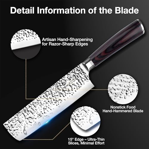imarku Nakiri Knife 7 Inch,Razor Sharp Japanese Kitchen knife Chef Knife