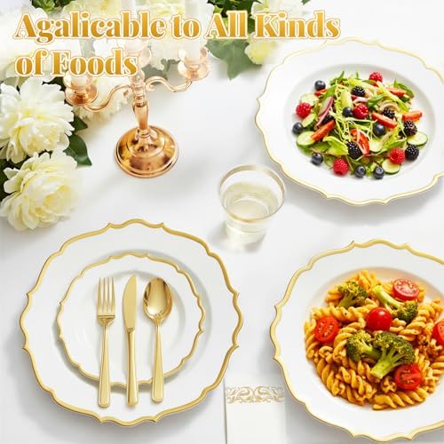 Glowserve 175 Piece Disposable Plastic Plates Dinnerware Set for 25 Guests