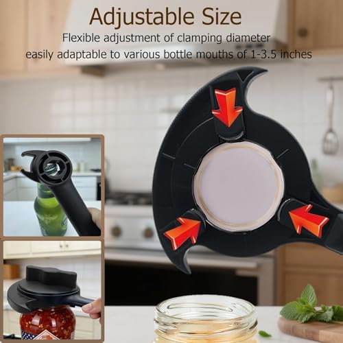 4-in-1 Jar Opener, Ruydiwale Adjustable Jar Opener for Seniors