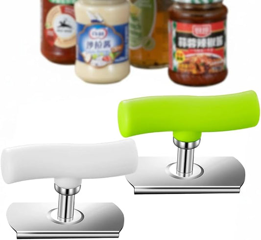 Cap Crack Jar Opener 2026 New Adjustable Multi-Lid Can Opener for Weak Hands - Ergonomic Non-Slip Grip, One-Hand Operation, Opens Bottles Cans Jars Effortlessl (White Green)