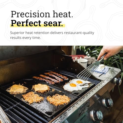 Lodge Reversible Cast Iron Grill/Griddle Pan, 16.75 x 9.5 Inches