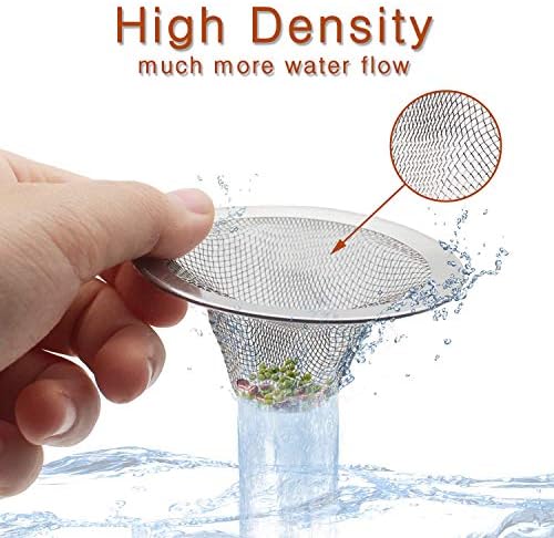 50pcs Heavy Duty Stainless Steel Slop Basket Filter Trap, 2.75" Top / 1" Mesh Metal Sink Strainer,Perfect for Kitchen Sink/Bathroom Bathtub Wash Basin Floor Drain Balcony Drain Hole,Utility…