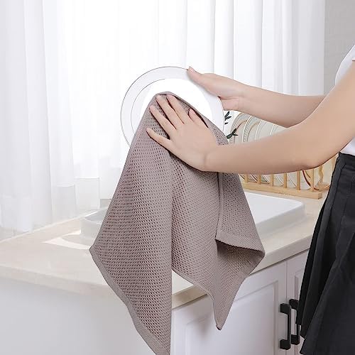 Homaxy 100% Cotton Waffle Weave Kitchen Dish Towels 6-Pack, Mixed Color