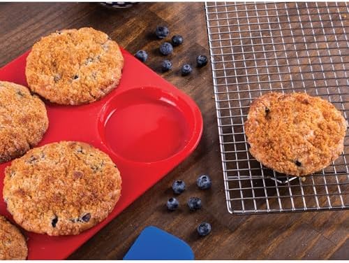 Mrs. Anderson's Baking 6-Cup Muffin Top Pan, Non-Stick European-Grade Silicone