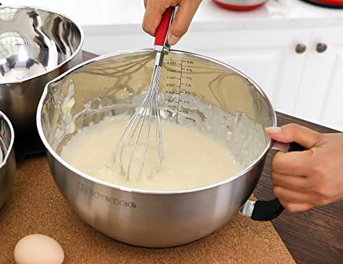 Rorence Stainless Steel Mixing Bowls Set with Lids,1.5,3 & 5 Qt,Black