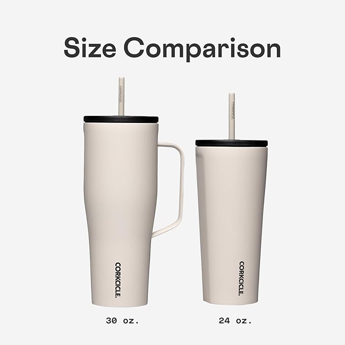 Corkcicle Cold Cup - Triple Insulated Tumbler with Straw - 12 Hours Cold - Leak-Resistant Lid - Easy Grip - Non-Slip Bottom - Summer Drinkware Gift - Keeps Drinks Ice Cold - 24 oz - Wavy Checkerboard
