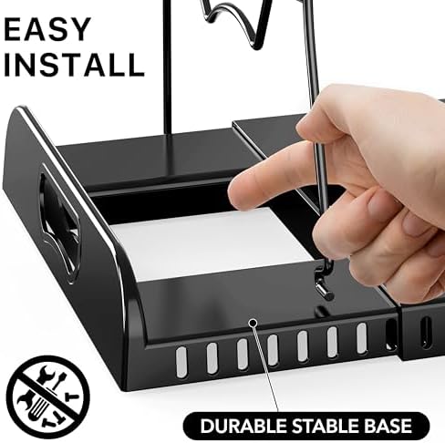 Simple Houseware Expandable Pan Rack 10 Adjustable Compartments, Black