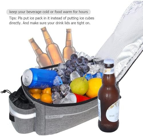RAYMACE Bike Rear Rack Bag, Bike Trunk Cooler Bag