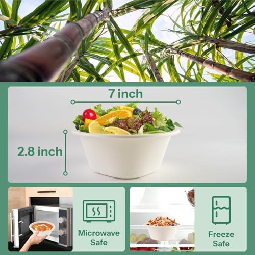 Homestockplus 32 Oz Deep Paper Bowls [100 Pack] - Large Disposable Soup Bowls Heavy Duty, Leakproof Compostable Bowls for Ramen, Chili, Salad, Microwave Safe Commercial Containers (White)