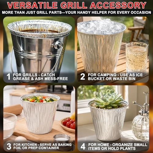 25 Packs BAC608 Grease Bucket Liners for Traeger Grills Grease & Ash Keg