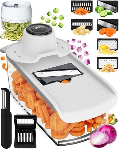 Fullstar Pro Mandoline Vegetable Slicer, Grater & Spiralizer with Container
