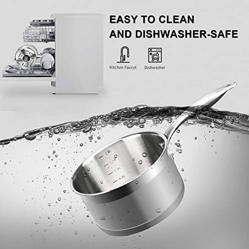 Duxtop Stainless Steel Sauce Pan with Lid, 2.5 Quart Induction Cooking Pot