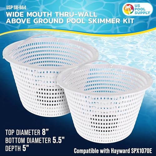 U.S. Pool Supply Weighted Inground Pool Skimmer Basket Replacement, 2 Pack
