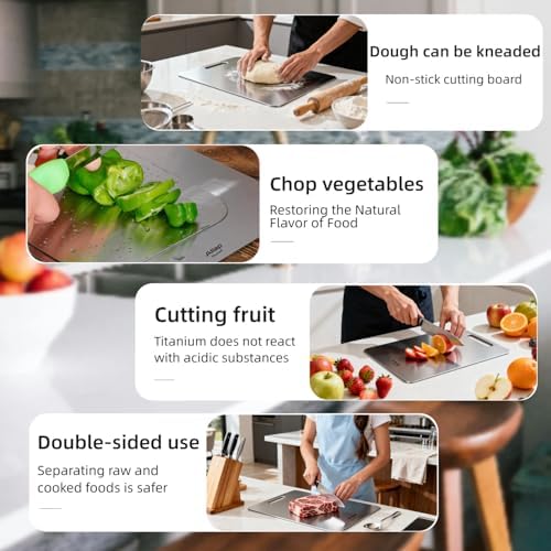 Titanium Cutting Board, Metal Cutting Board for kitchen with SGS-Certified (18 * 11.8inch)