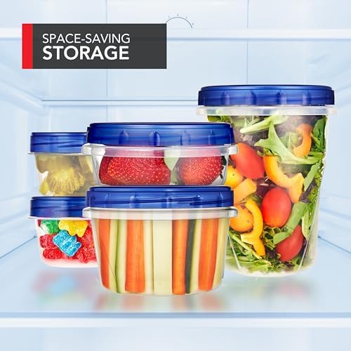 Stock Your Home 8oz Plastic Containers with Twist Top Lids (4 Pack), 1 Cup Small Freezer Containers for Leftover Food, Airtight Reusable Soup Containers with Lids, Microwave and Dishwasher Safe