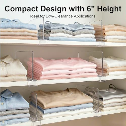 Small Shelf dividers Closet Organizers: 6-inch (Shorter Version)