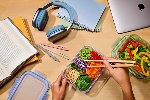 Ello Snap & Nest 4.5 Cup Plastic Meal Prep Set, 10 Piece, Seafoam