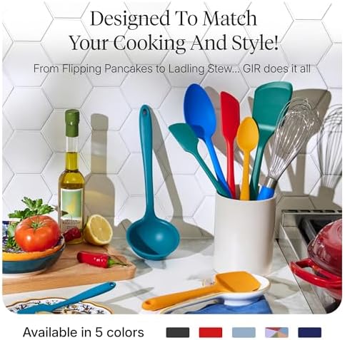GIR: Get It Right 10-Piece Silicone Ultimate Kitchen Utensil Set – Spatulas, Ladle, Flip, Spoons, Whisk, Peeler & Spoonula – Nonstick, Non-Toxic, Heat-Resistant – Madrid