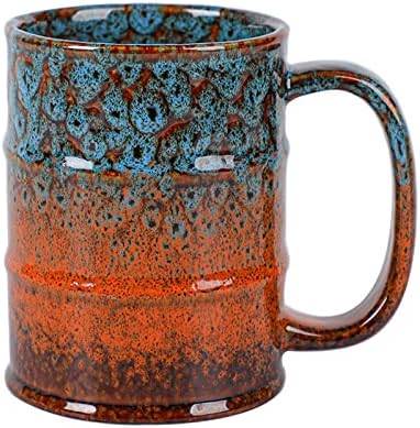 Coffee Mug,20 Oz Coffee Cups Ceramic Tea Cup Large Coffee Mug for Office and Home - Dishwasher and Microwave Safe Novelty Coffee Mug(1,Blue and Brown)