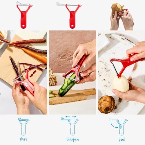 Dreamfarm Sharple Y Self-Sharpening Vegetable Peeler - Red