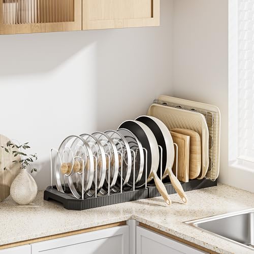 MUDEELA Pots and Pans Organizer under Cabinet, Black