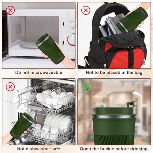 MOMSIV 17oz Travel Coffee Mug, Insulated Coffee Cup with Leakproof Lid