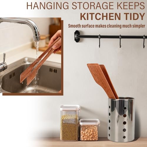 AIUHI Natural Teak Wooden Tongs for Cooking 12.2 * 2.4in