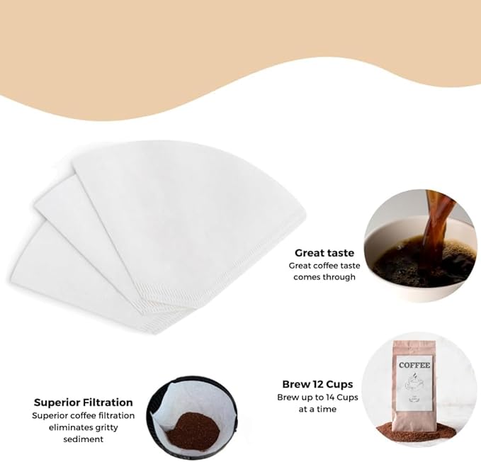 Disposable Cone Paper Filters for NINJA Coffee Makers - Brew up to 14 Cups of Coffee (200 Pack)