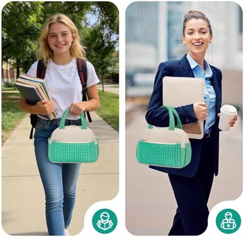 Coobiiya Lunch Box Lunch Bag for Women Men,Reusable Cute Lunch Pail bag,Leakproof,Insulated LunchBox Tote Compact 10L, Cooler Lunch Container for Work Travel Office
