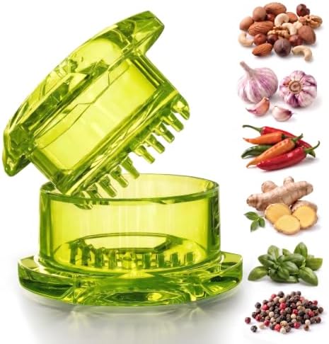 NexTrend Garlic Twister 4th Gen, green manual garlic mincer for ginger, herbs and nuts