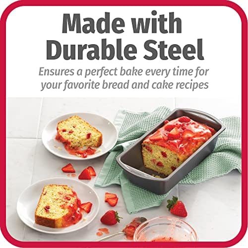 GoodCook Nonstick Loaf Pan Heavy-Duty Steel Bakeware with Easy-Clean Non-Stick Coating,Oven&Dishwasher Safe Pan for Meatloaf Breads Cakes Brownies Lasagnas Casseroles&More,8 x 4-Inch,Gray (Pack of 12)