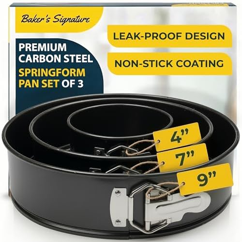 Springform Pan Set of 3, Nonstick Cheesecake Pans 4/7/9" Carbon Steel
