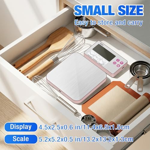 33lb Rechargeable Kitchen Scale, Diyife 304 Stainless Steel Food Scale