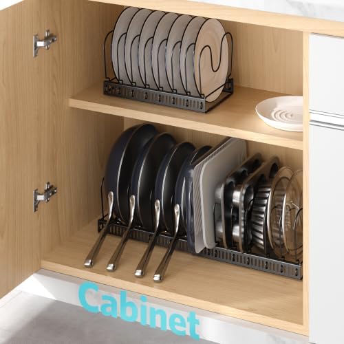 ORDORA Pots and Pans Organizer under Cabinet, 11.8-33.9" 20 Dividers
