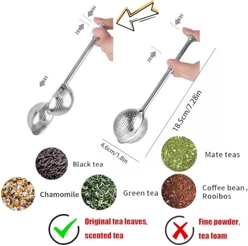 2pack Tea Ball, tea infuser for loose leaf tea, tea strainers for loose tea, stainless steel tea strainer, loose leaf tea steeper, easy clean, tea fine mesh strainer reusable