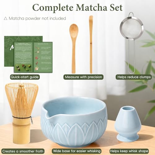 Matcha Whisk Set with Ceramic Bowl & Bamboo Chasen